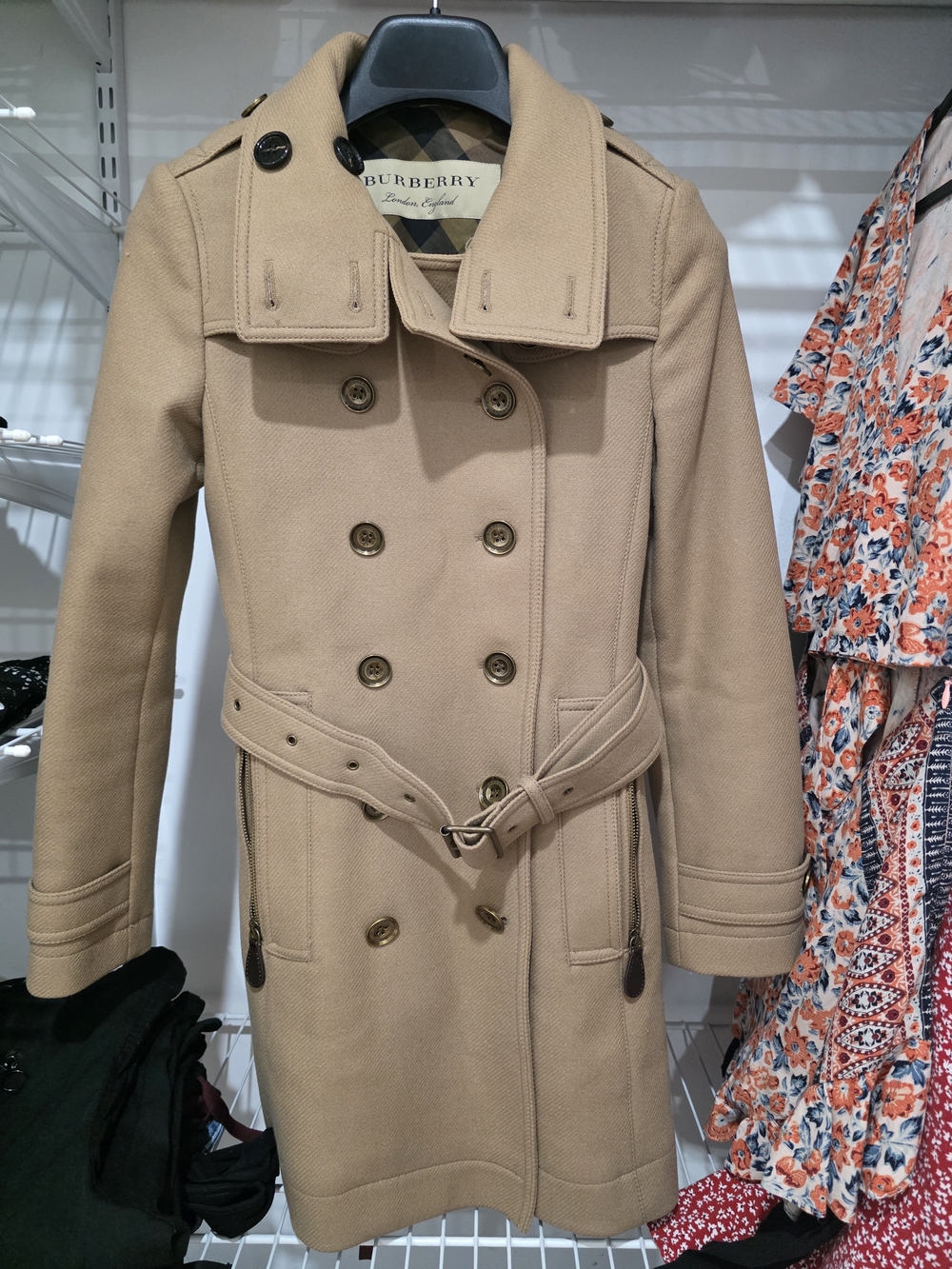 Burberry Women's Beige Double-Breasted Trench Coat